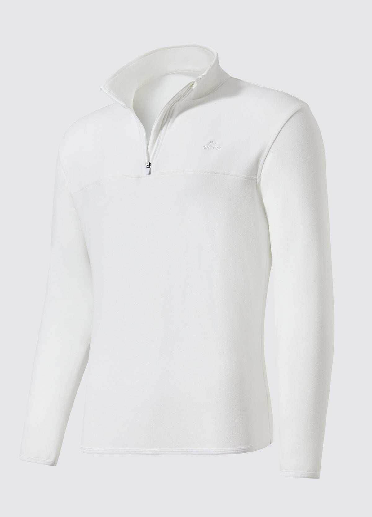 Willit Men's Fleece Pullover Lightweight Sportswear_Laydown_White1