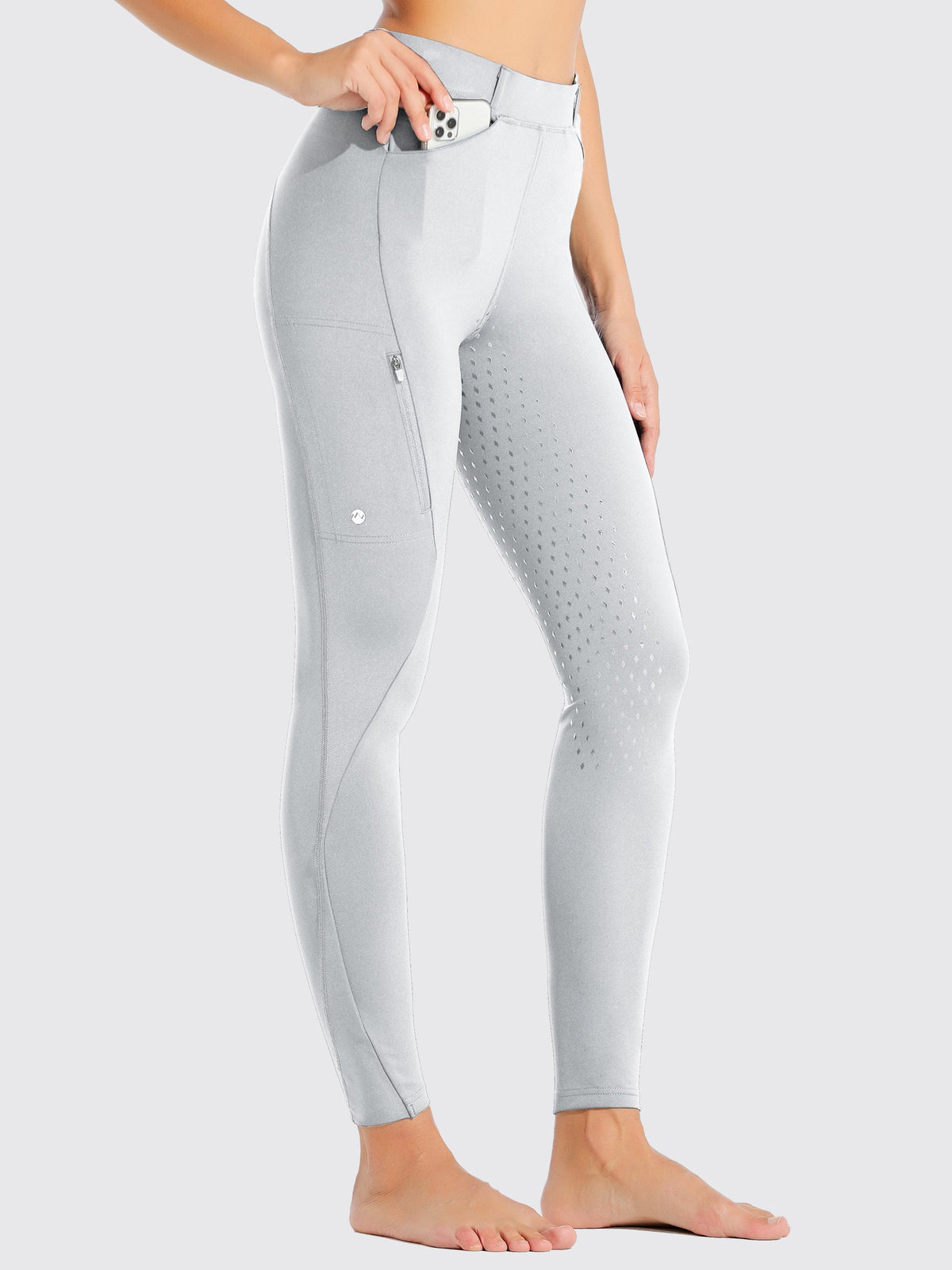 Willit Women's Riding Pants Full Seat Silicone_LightGray1