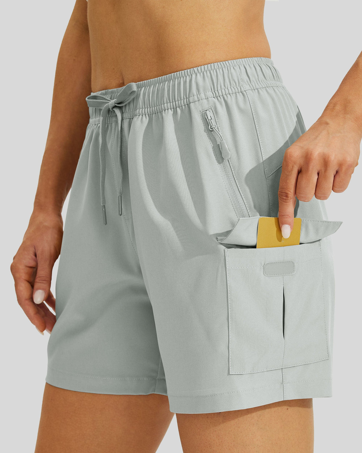 Wiliit Women's Hiking Athletic Shorts_light gray3