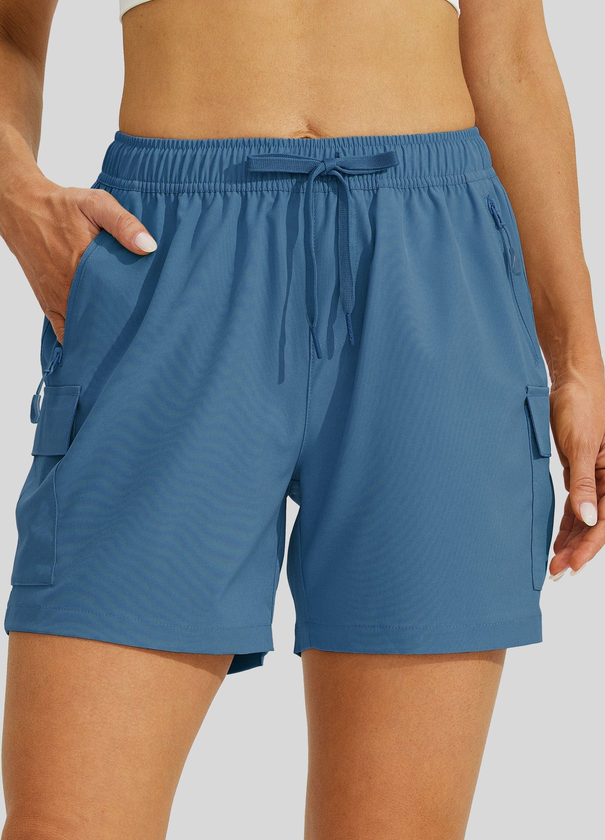 Willit Women's Hiking Workout Shorts in ocean blue1