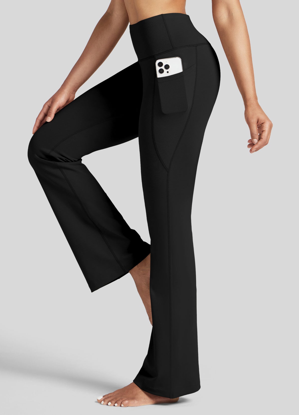 Womens Stretchy Yoga Pants Bootcut 31 Inch black
