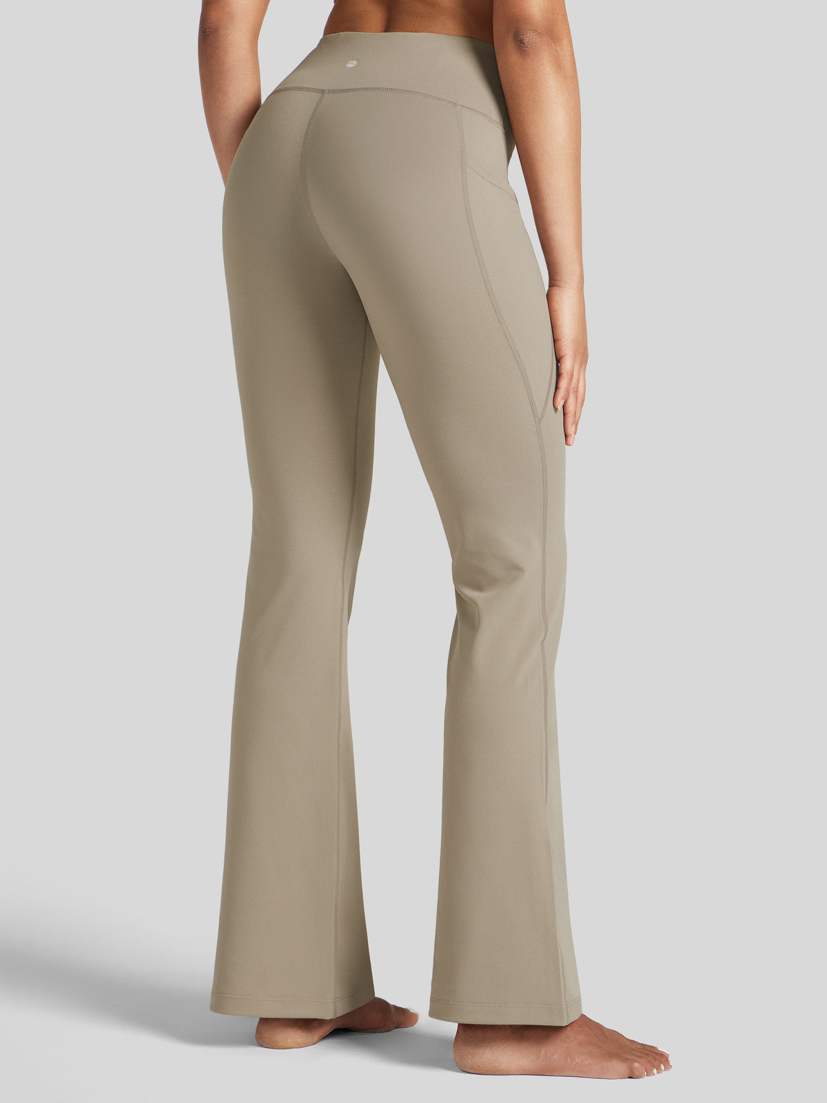 Womens Stretchy Yoga Pants Bootcut 31 Inch khaki