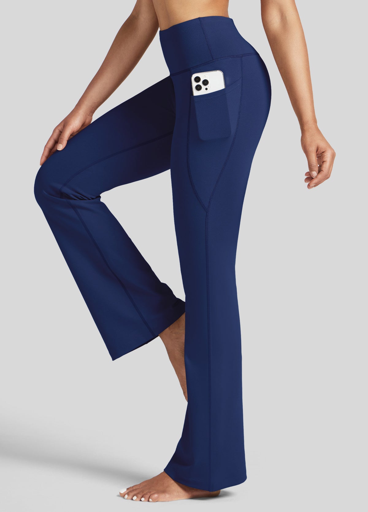 Womens Stretchy Yoga Pants Bootcut 31 Inch navy