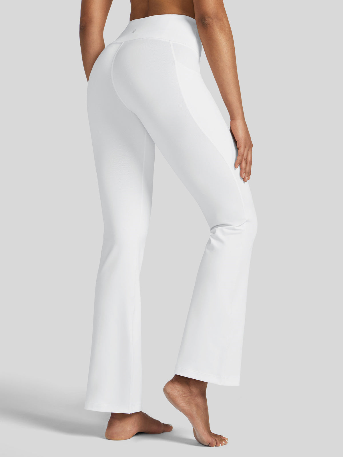 Womens Stretchy Yoga Pants Bootcut 29 Inch white