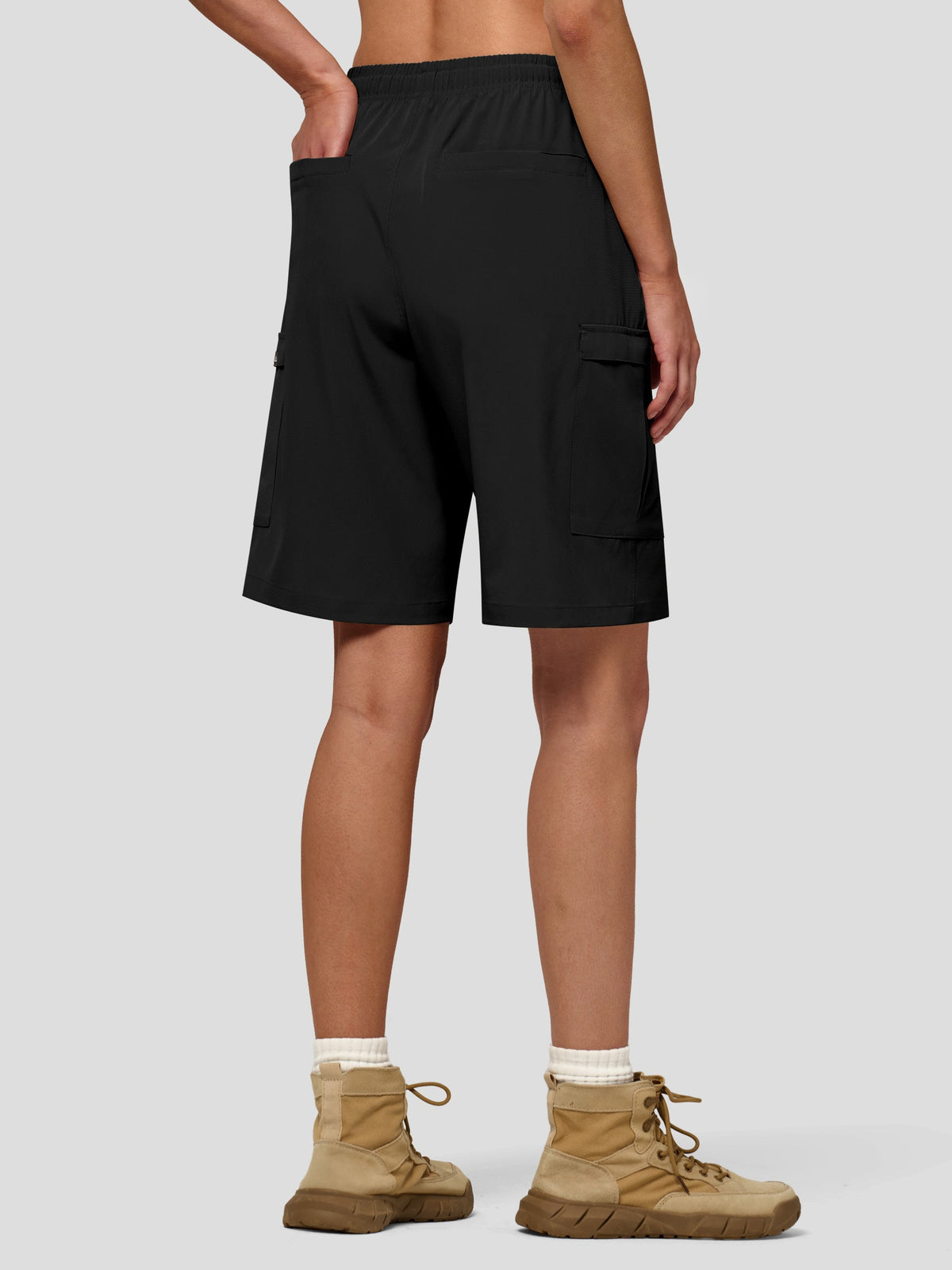Willit Women's Active Trek Shorts 9 Inch in balck2