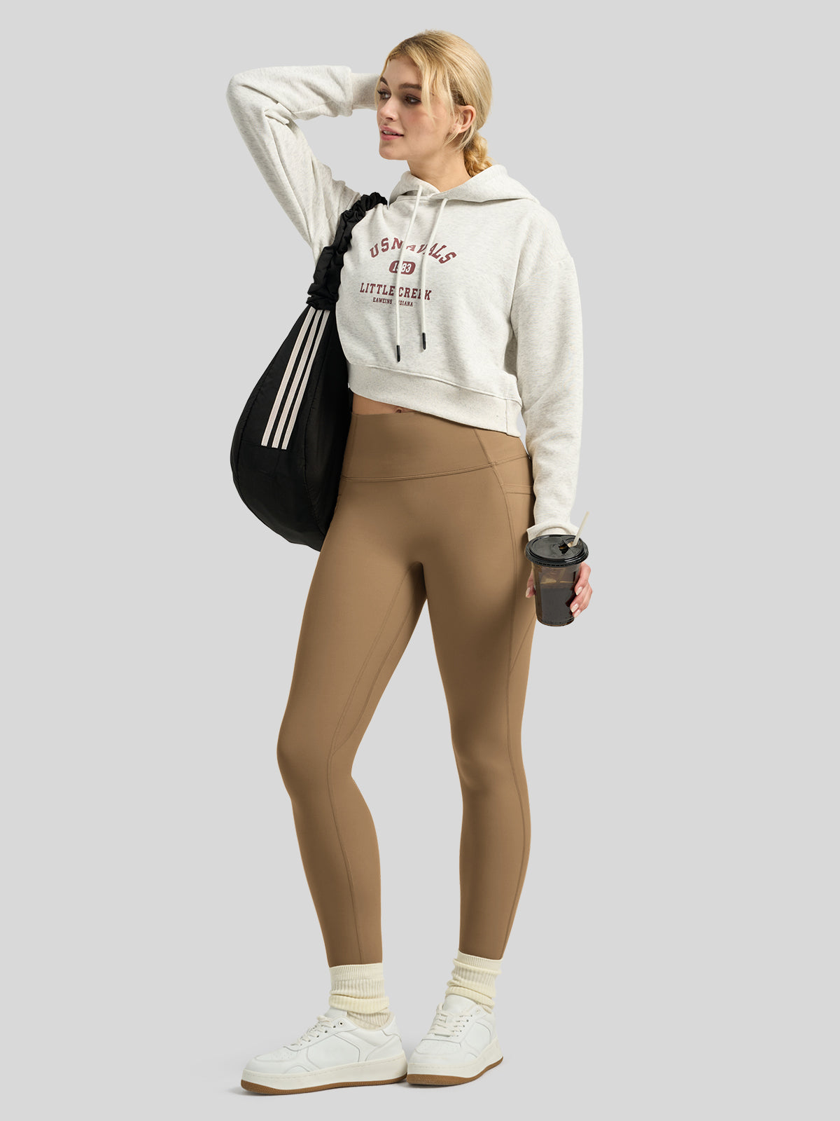 Willit Women's Butterflux Pocket Leggings-25 Inch in brown