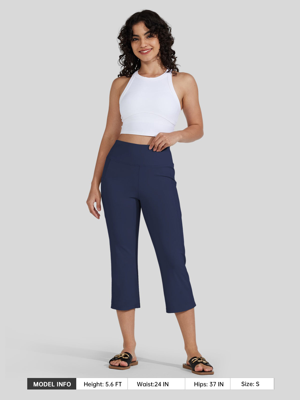 Willit Women's Straight Leg Capris Pants_olive