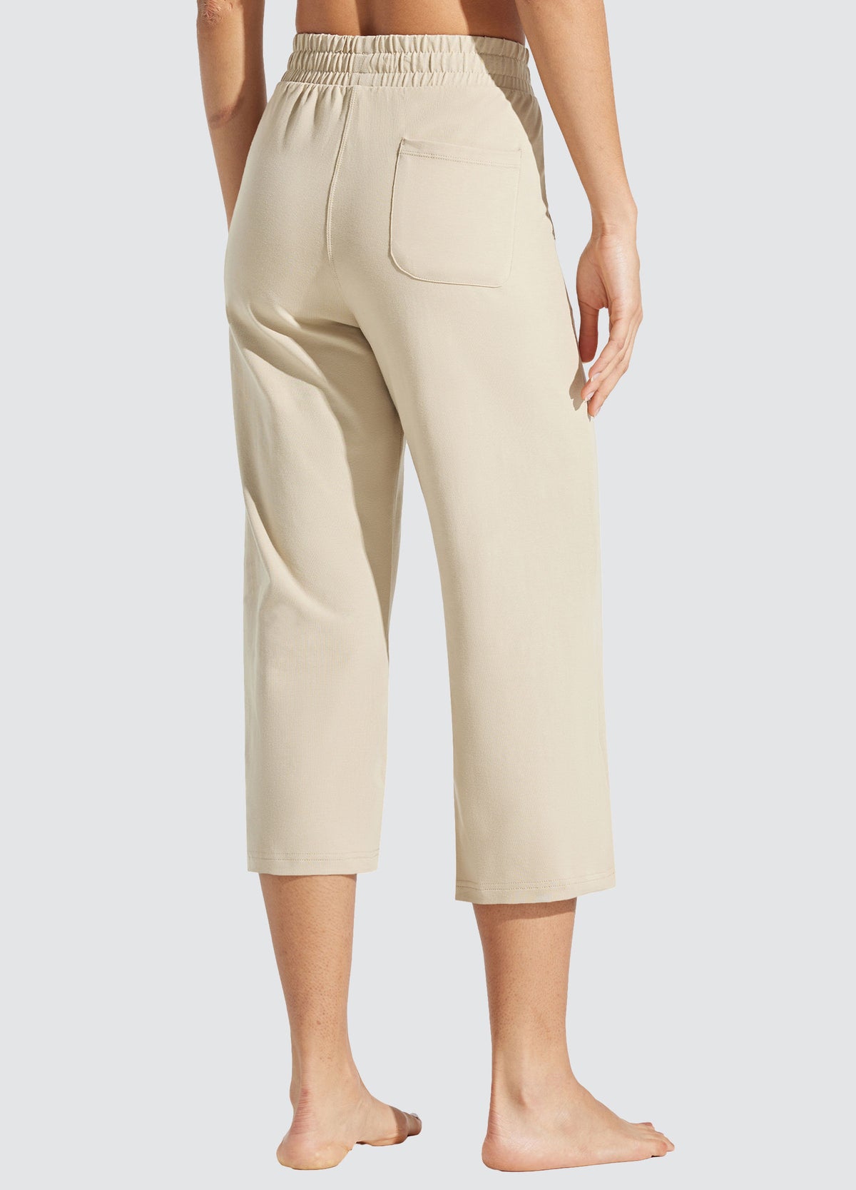 Womens Loose Capri Yoga Pants khaki