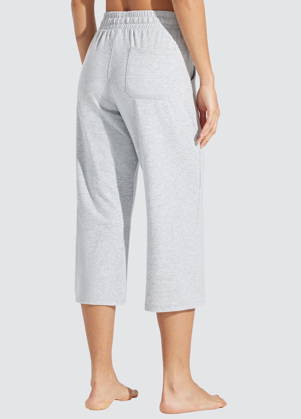 Womens Loose Capri Yoga Pants light gray