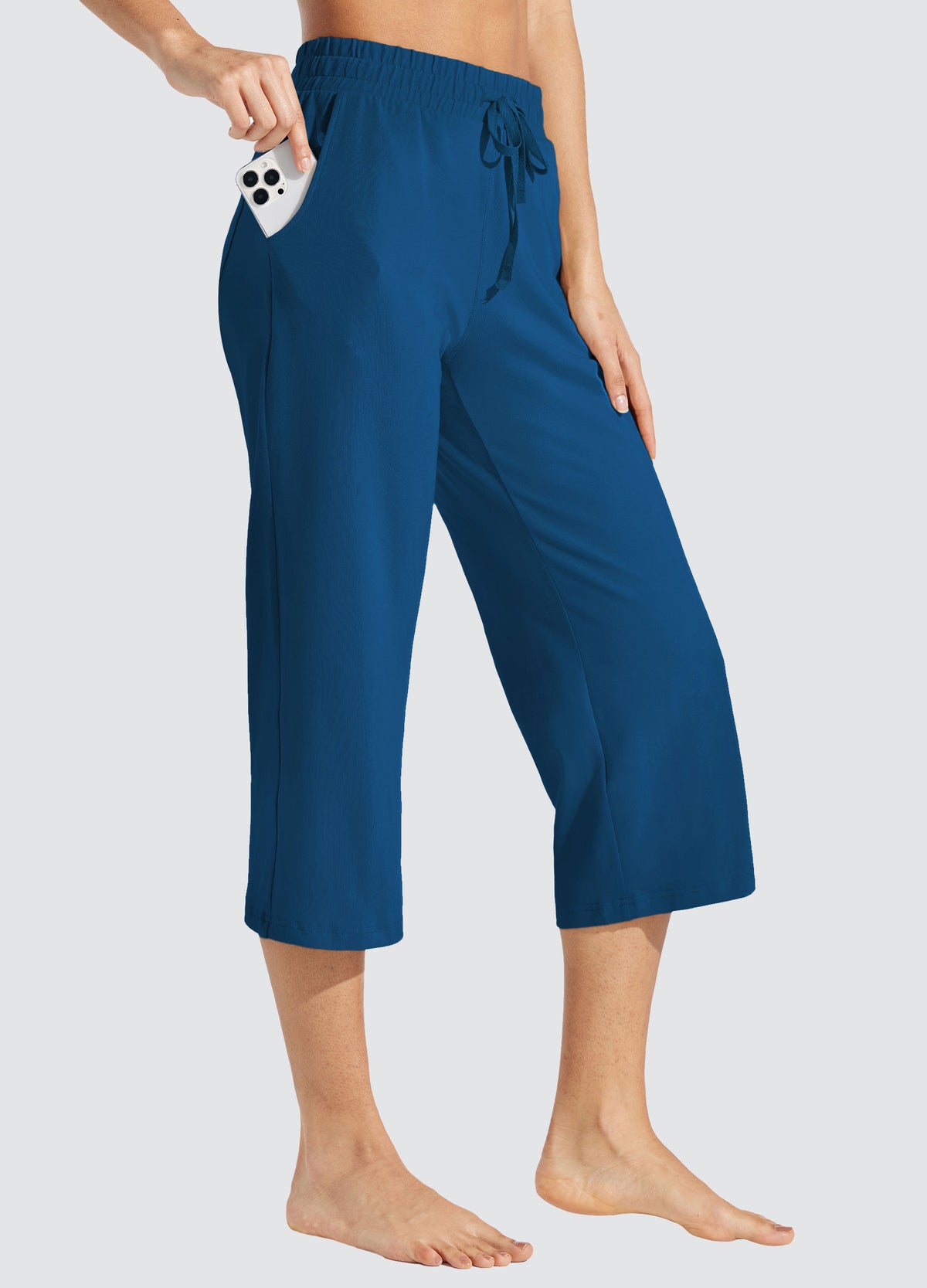 Womens Loose Capri Yoga Pants navy