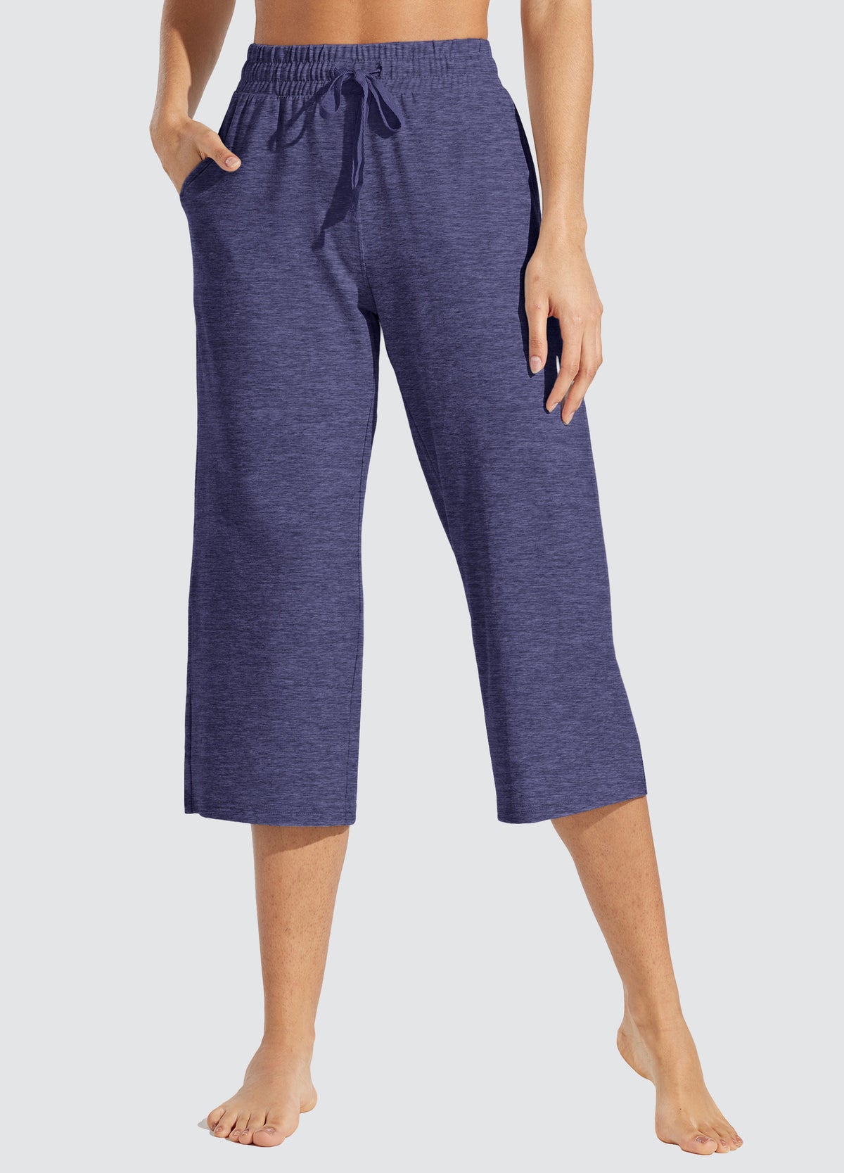 Womens Loose Capri Yoga Pants violet