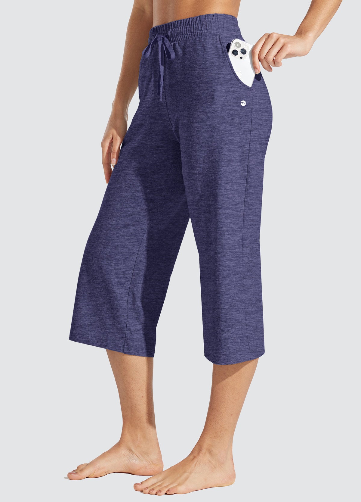 Womens Loose Capri Yoga Pants violet
