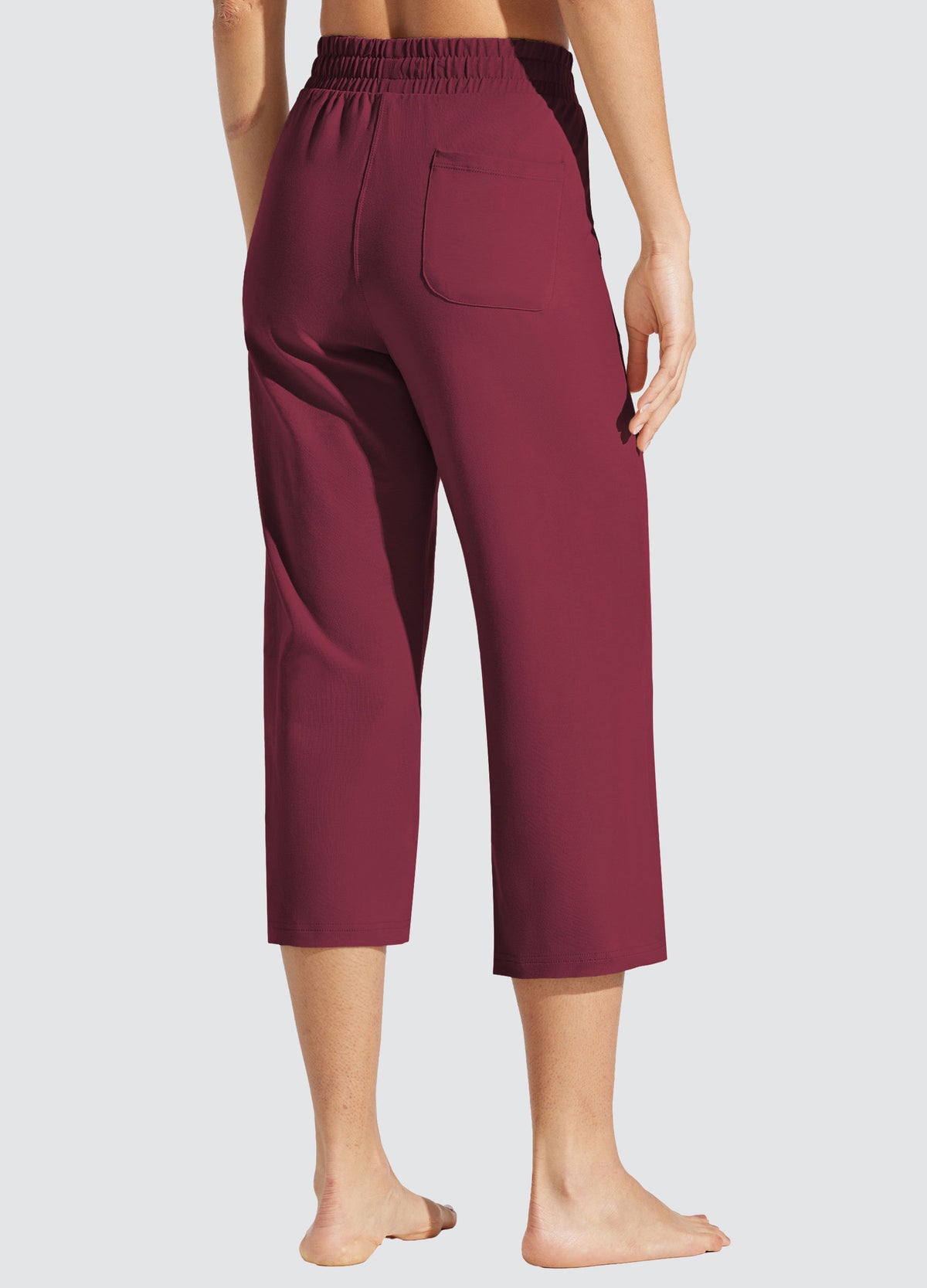 Womens Loose Capri Yoga Pants wine