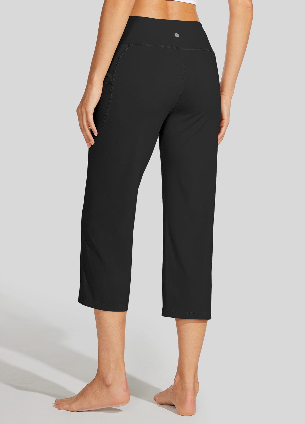 Womens Crossover Yoga Capris black