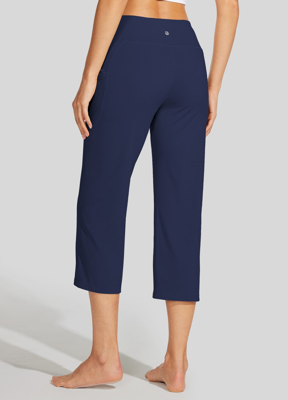 Womens Crossover Yoga Capris navy