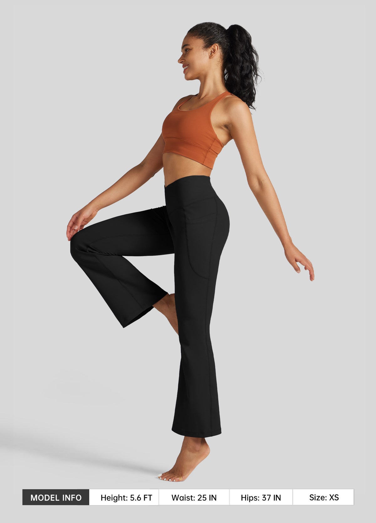 Womens Crossover Flare Yoga Leggings 31 Inch black