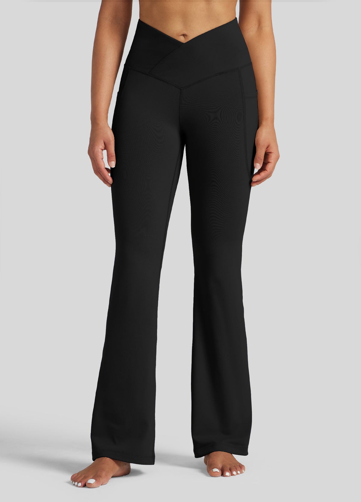 Womens Crossover Flare Yoga Leggings 31 Inch black
