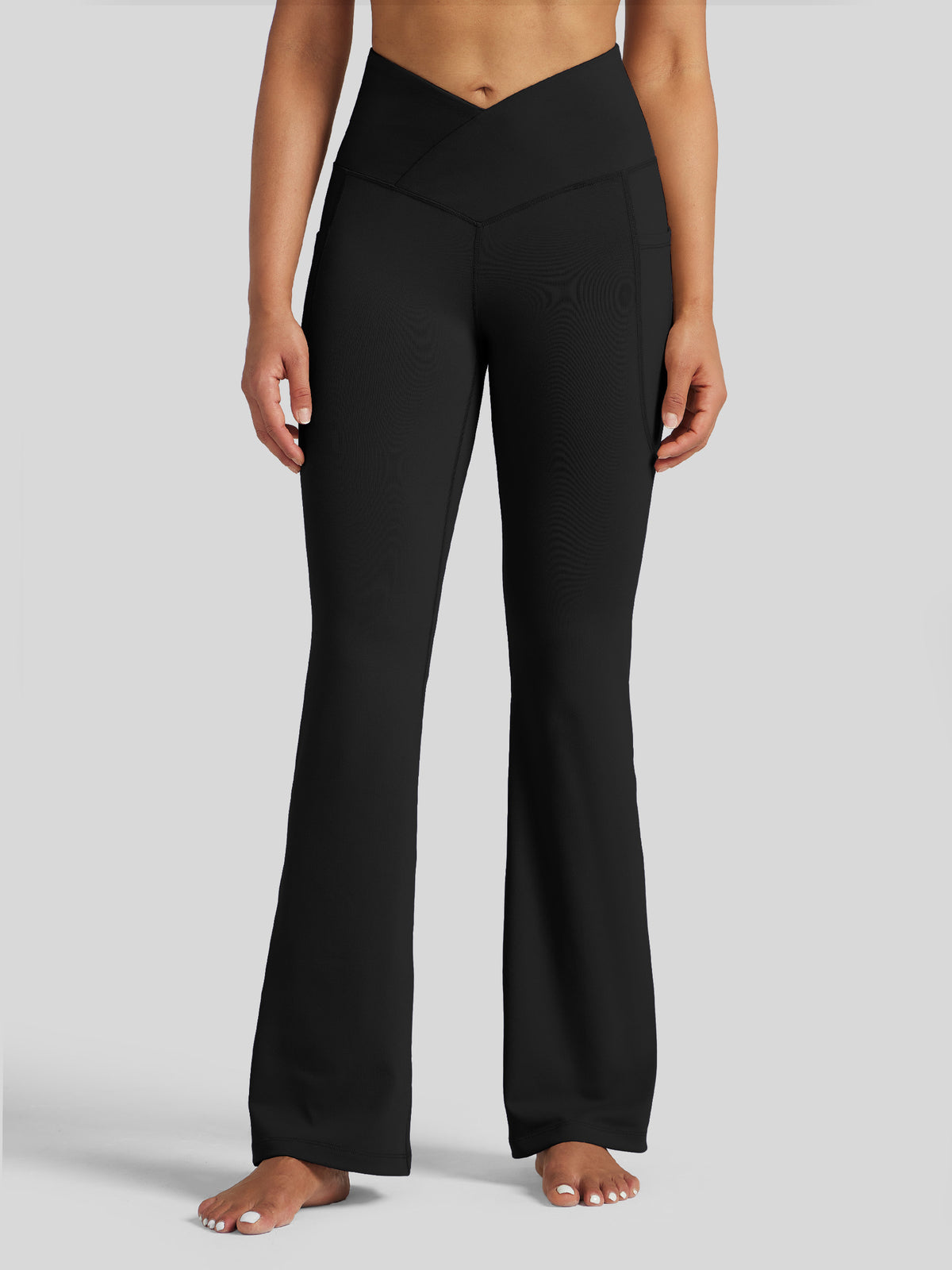 Womens Crossover Flare Yoga Leggings 31 Inch black