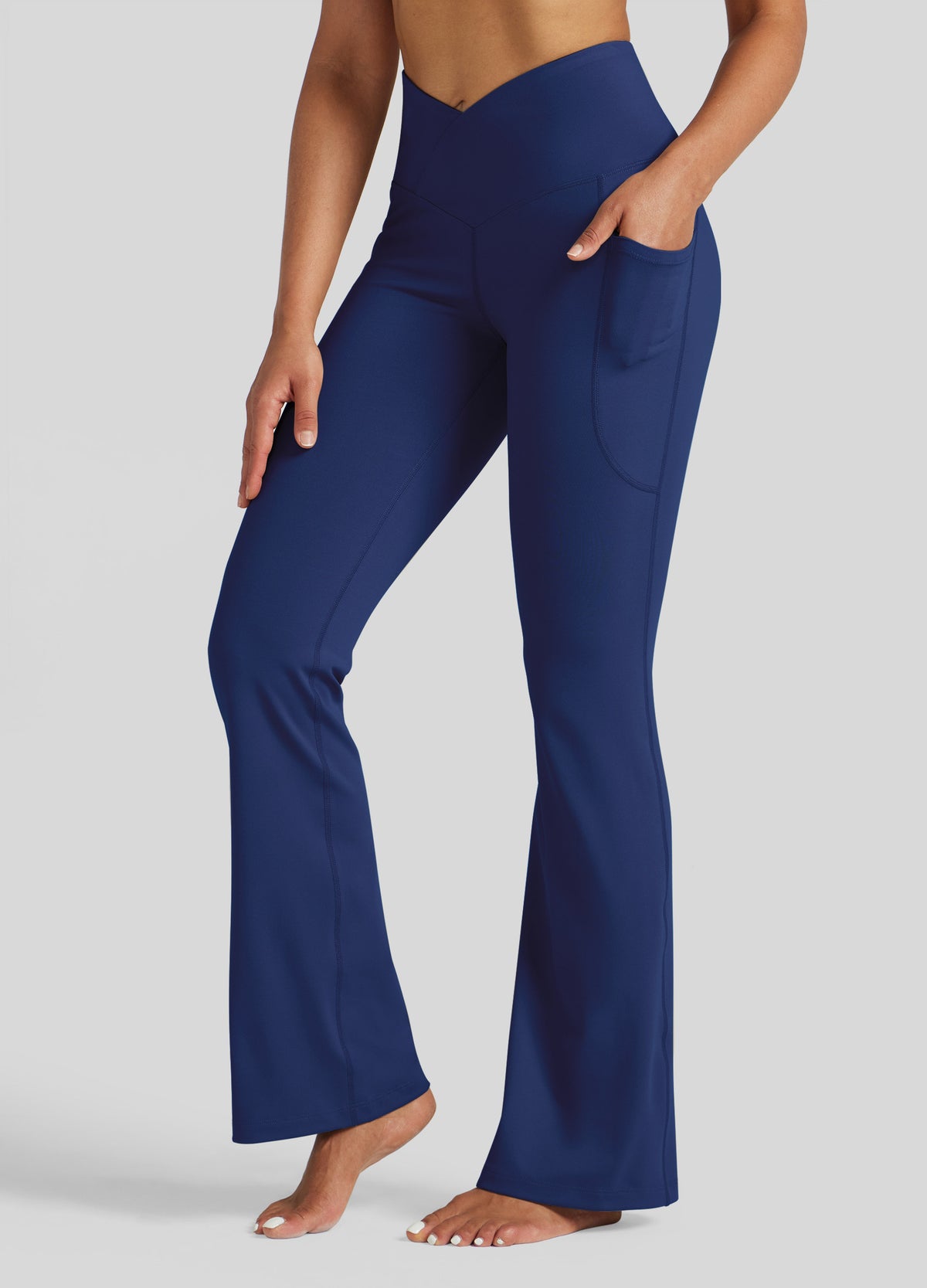 Womens Crossover Flare Yoga Leggings 31 Inch navy
