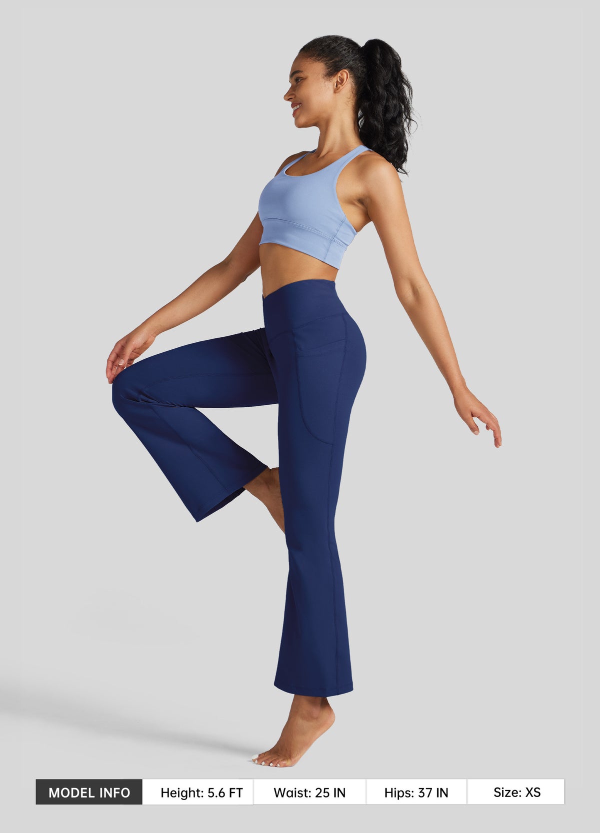 Womens Crossover Flare Yoga Leggings 29 Inch navy