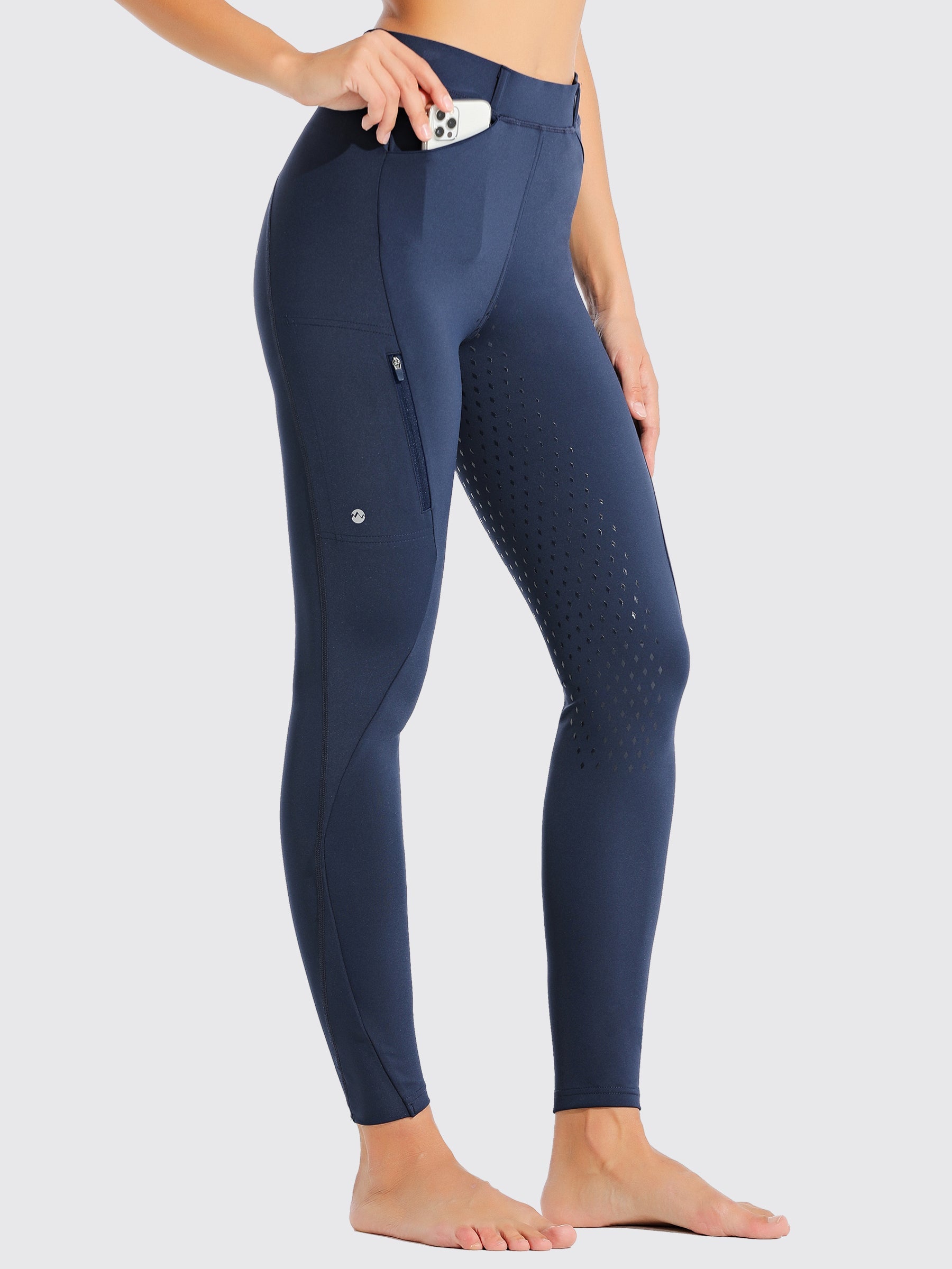 Willit Women's Riding Pants Full Seat Silicone_Navy3