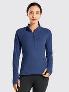 Willit Women's Fleece Pullover Half Zip_Navy2