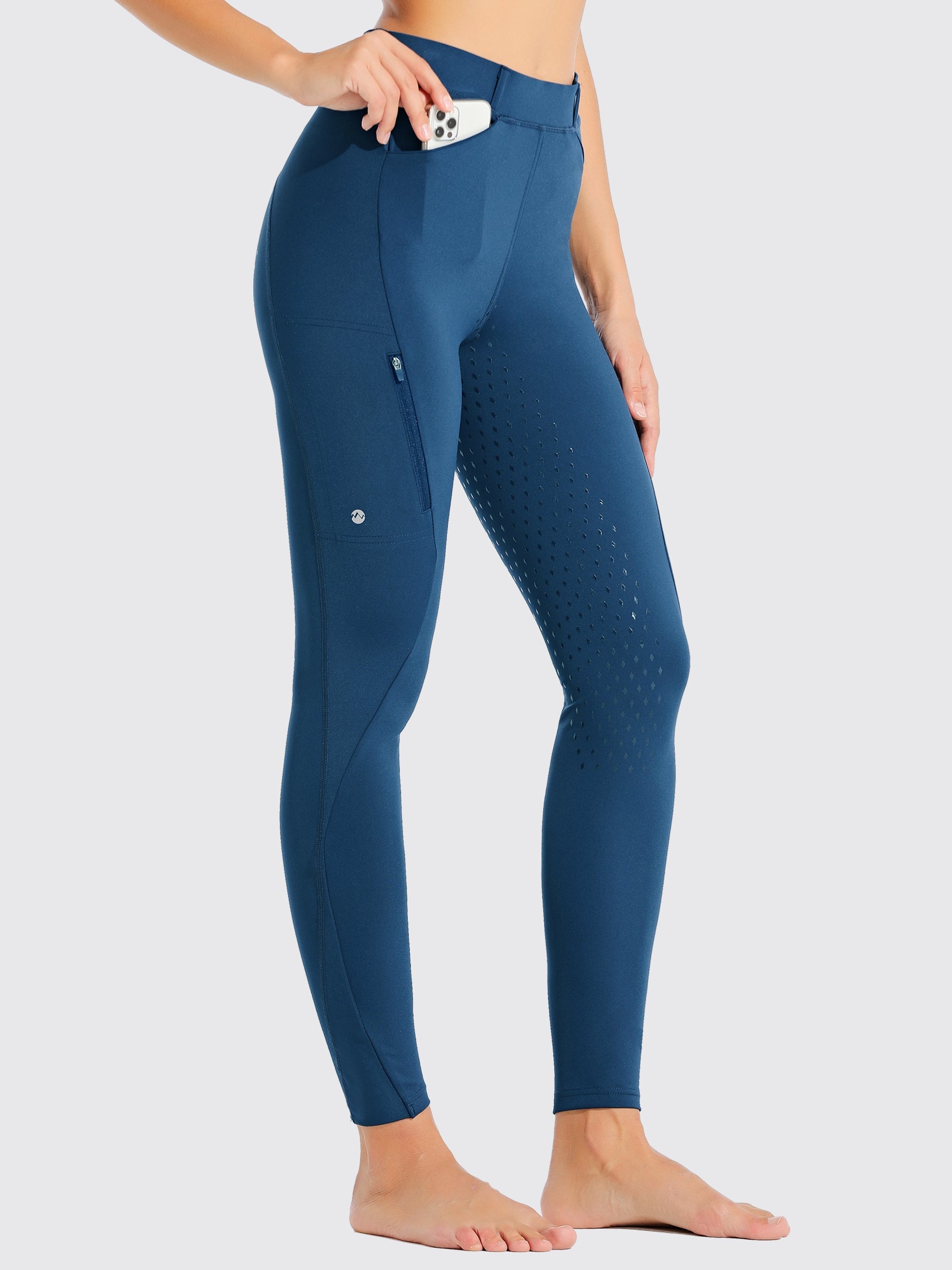 Willit Women's Riding Pants Full Seat Silicone_DeepBlue1