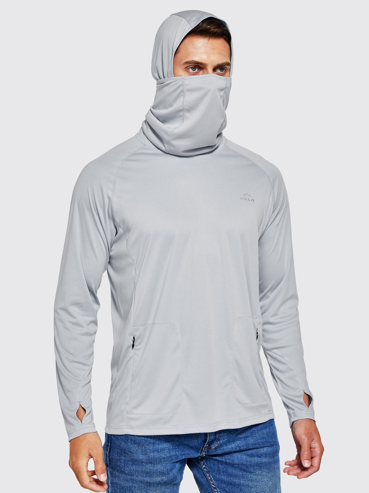 Willit Men's Sun Protection Hoodie UPF 50+_LightGray3