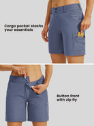 Willit Womens High Waist Cargo Shorts 7 Inch in violet4