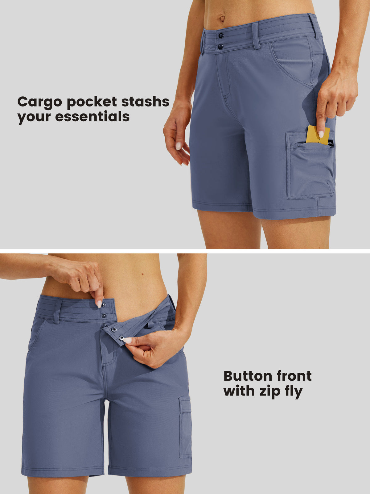Willit Womens High Waist Cargo Shorts 7 Inch in violet4