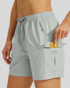 Wiliit Women's Hiking Athletic Shorts_light gray3