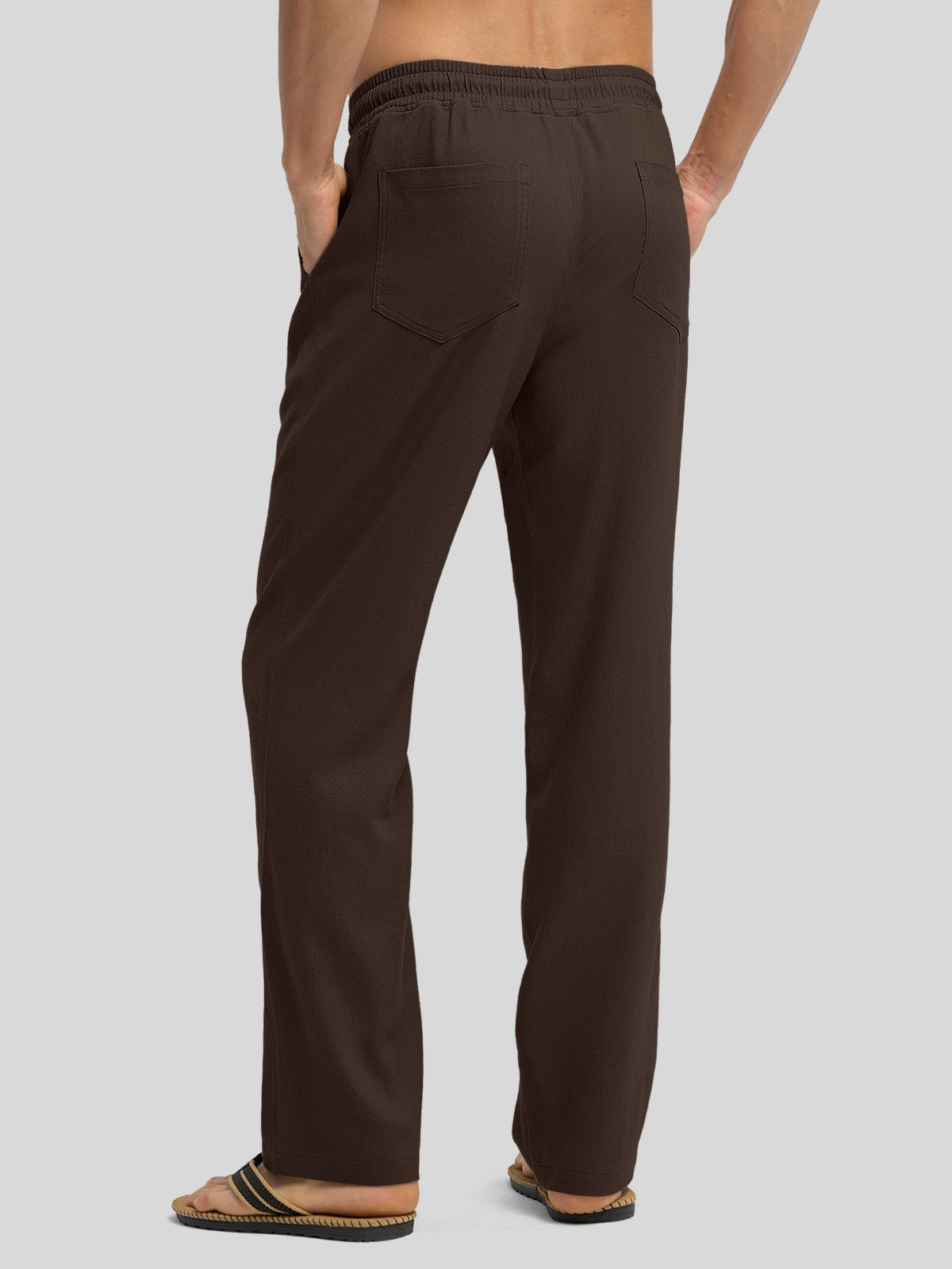 Willit Men's Casual Linen Drawstring Pants 28 In_brown3