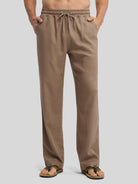 Willit Men's Casual Linen Drawstring Pants 28 In_deep khaki1