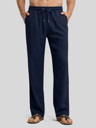 Willit Men's Casual Linen Drawstring Pants 30 In_navy1