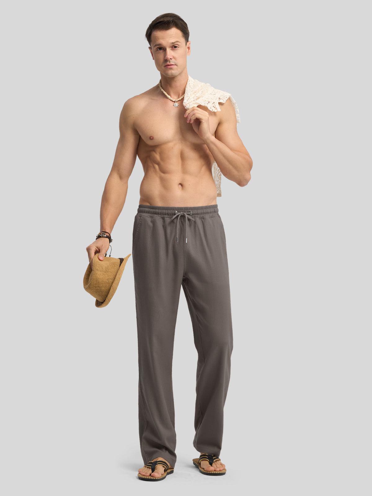 Willit Men's Casual Linen Drawstring Pants 30 In_steelgray4