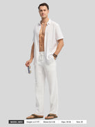 Willit Men's Casual Linen Drawstring Pants 28 In_white5