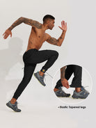 Men's Lightweight Cargo Hiking Running Joggers_Black_detail1