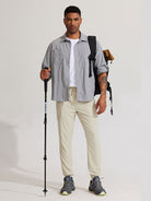 Men's Lightweight Cargo Hiking Running Joggers_Khaki_model3