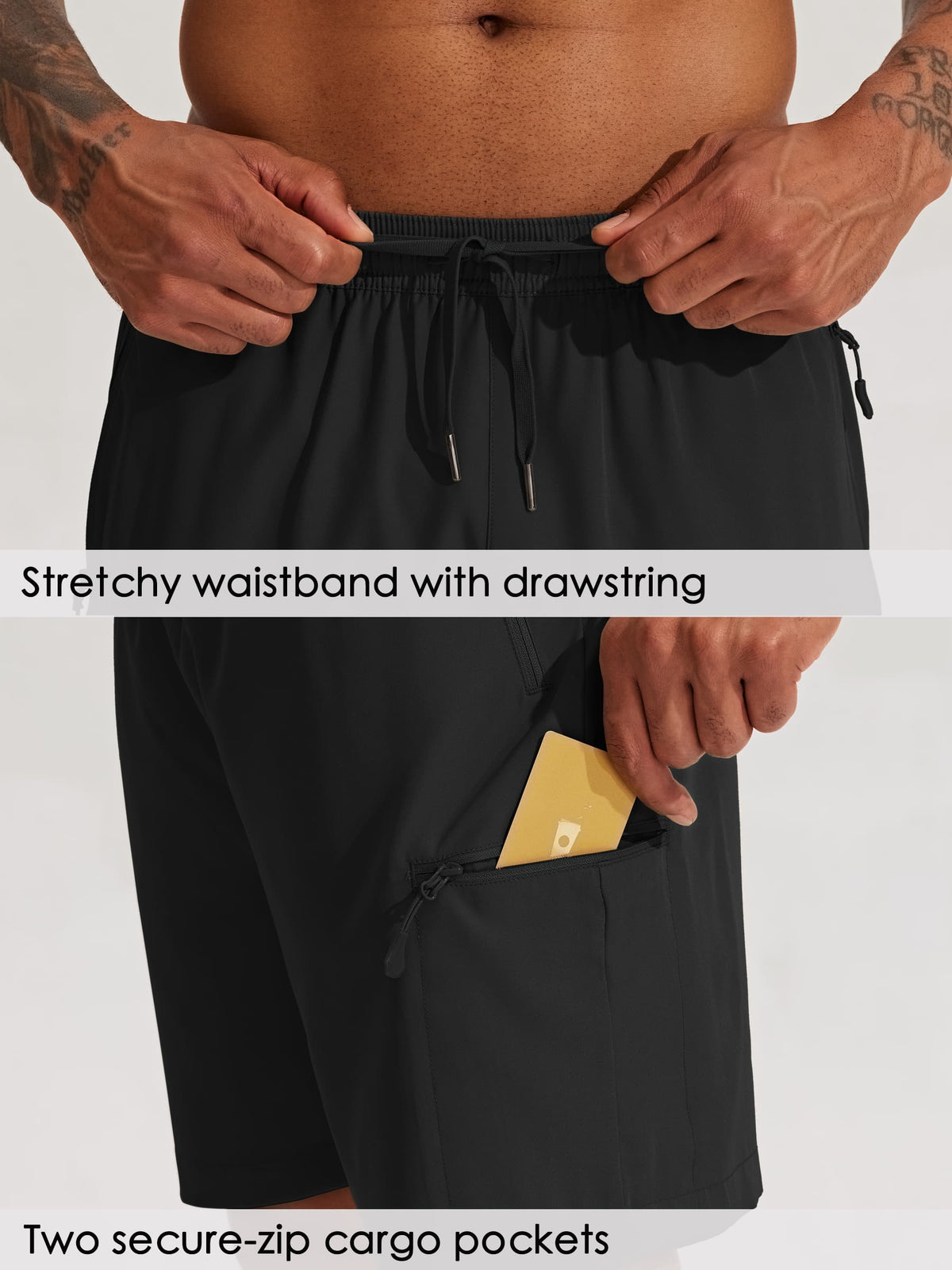 Men's Lightweight Cargo Shorts 7 Inch_Black4