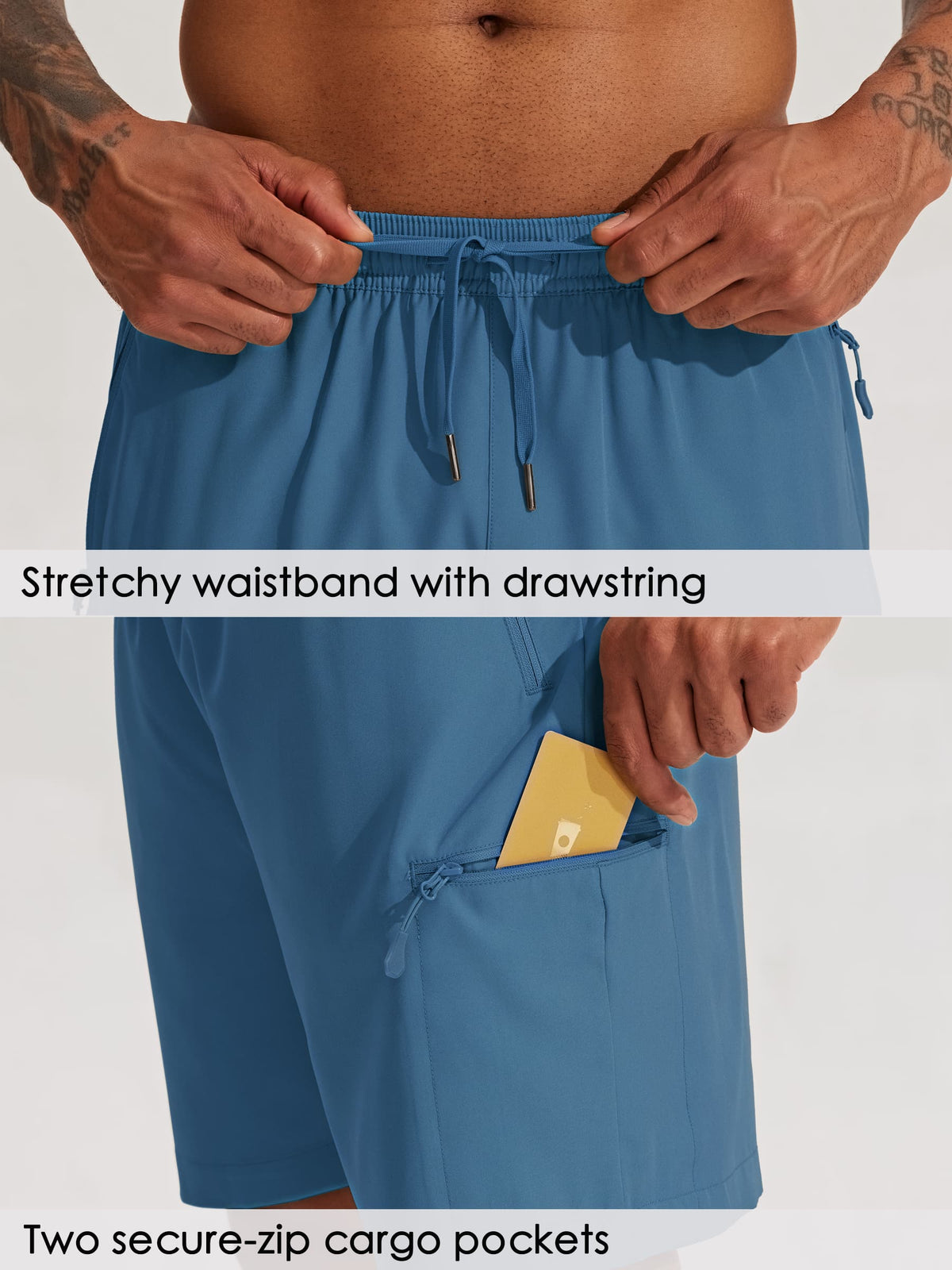 Men's Lightweight Cargo Shorts 7 Inch_Blue4