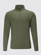 Willit Men's Fleece Pullover Lightweight Sportswear_Laydown_ArmyGreen3