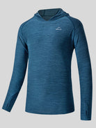 Willit Men's Sun Protection Long Sleeve Hooded Shirts in light cyan