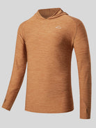 Willit Men's Sun Protection Long Sleeve Hooded Shirts in orange
