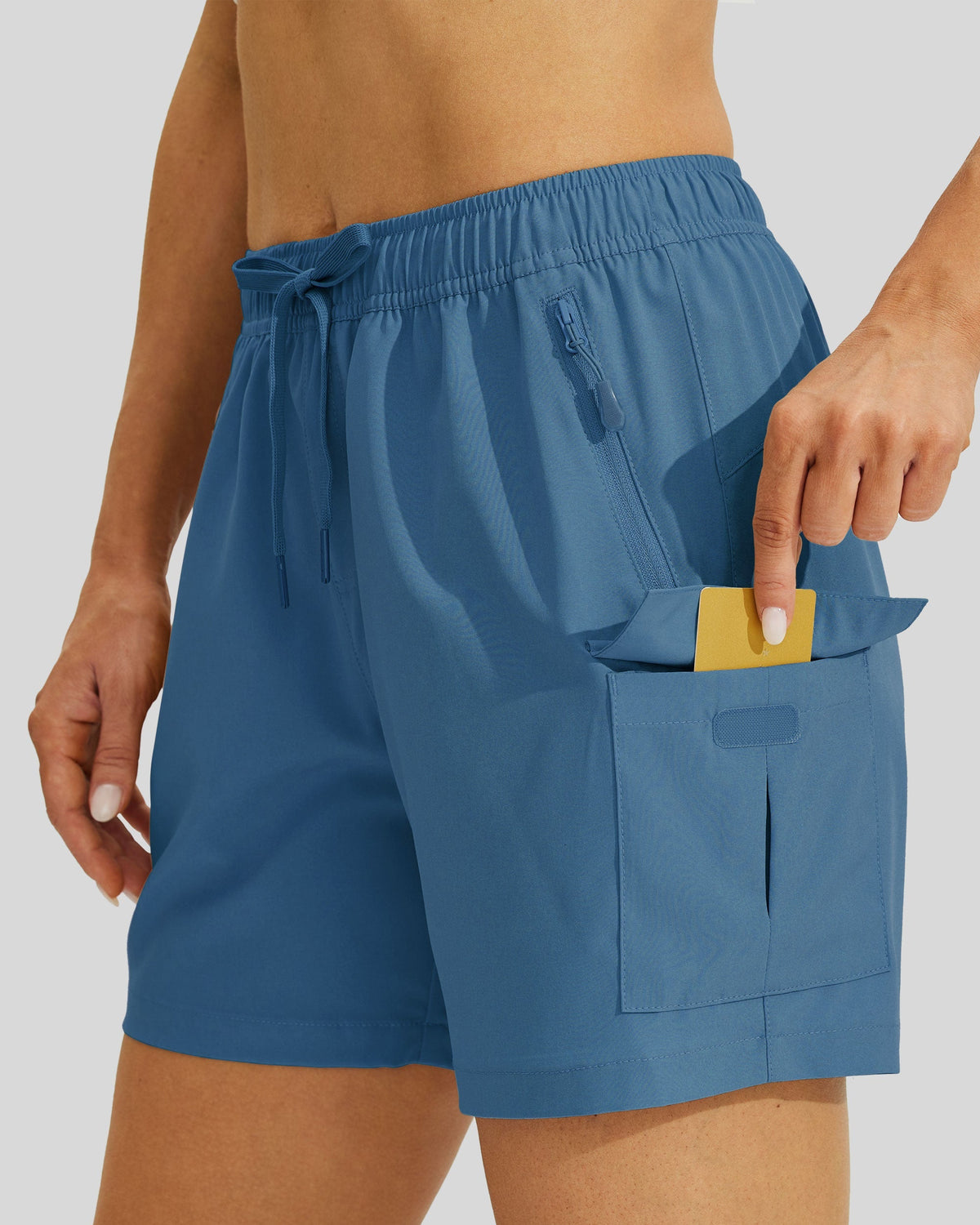 Willit Women's Hiking Workout Shorts in ocean blue3