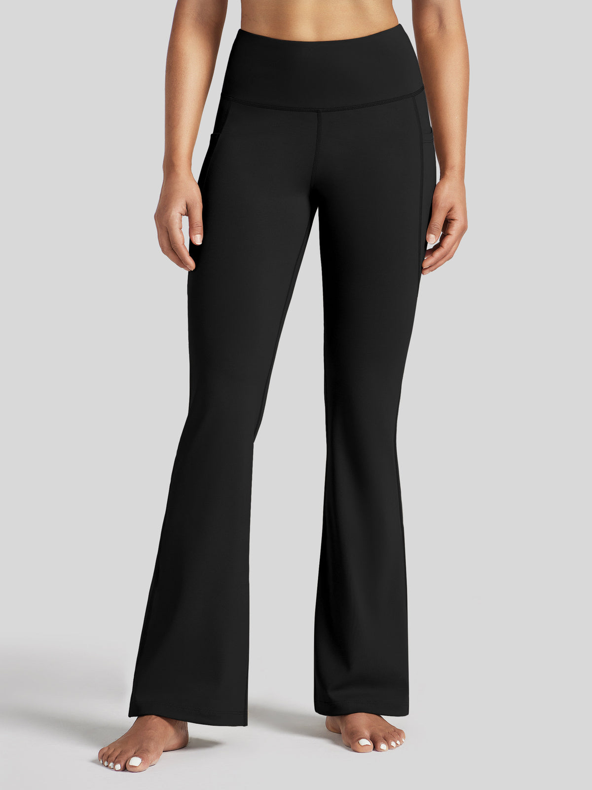 Womens Stretchy Yoga Pants Bootcut 31 Inch black