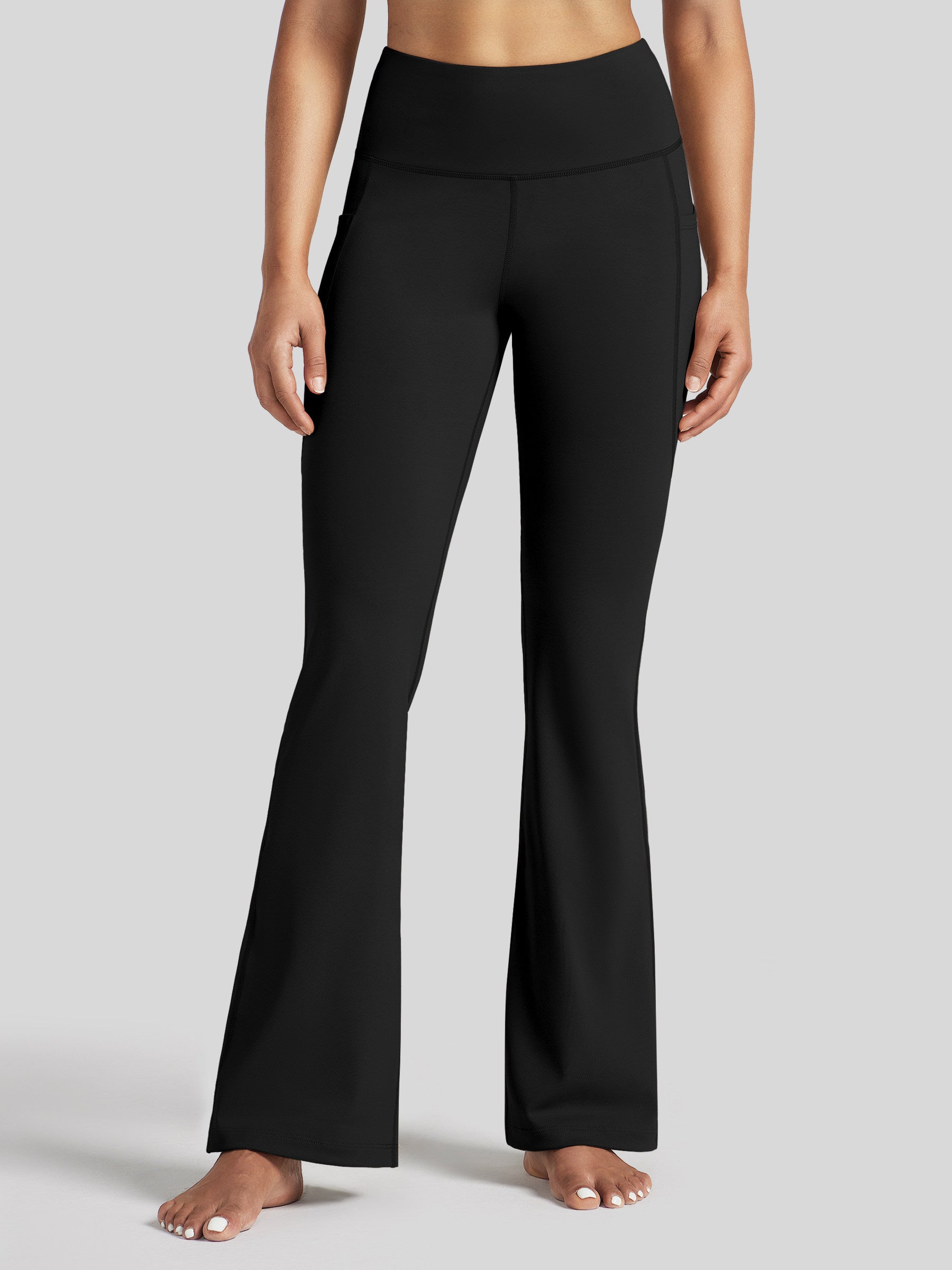 Womens Stretchy Yoga Pants Bootcut 29 Inch black