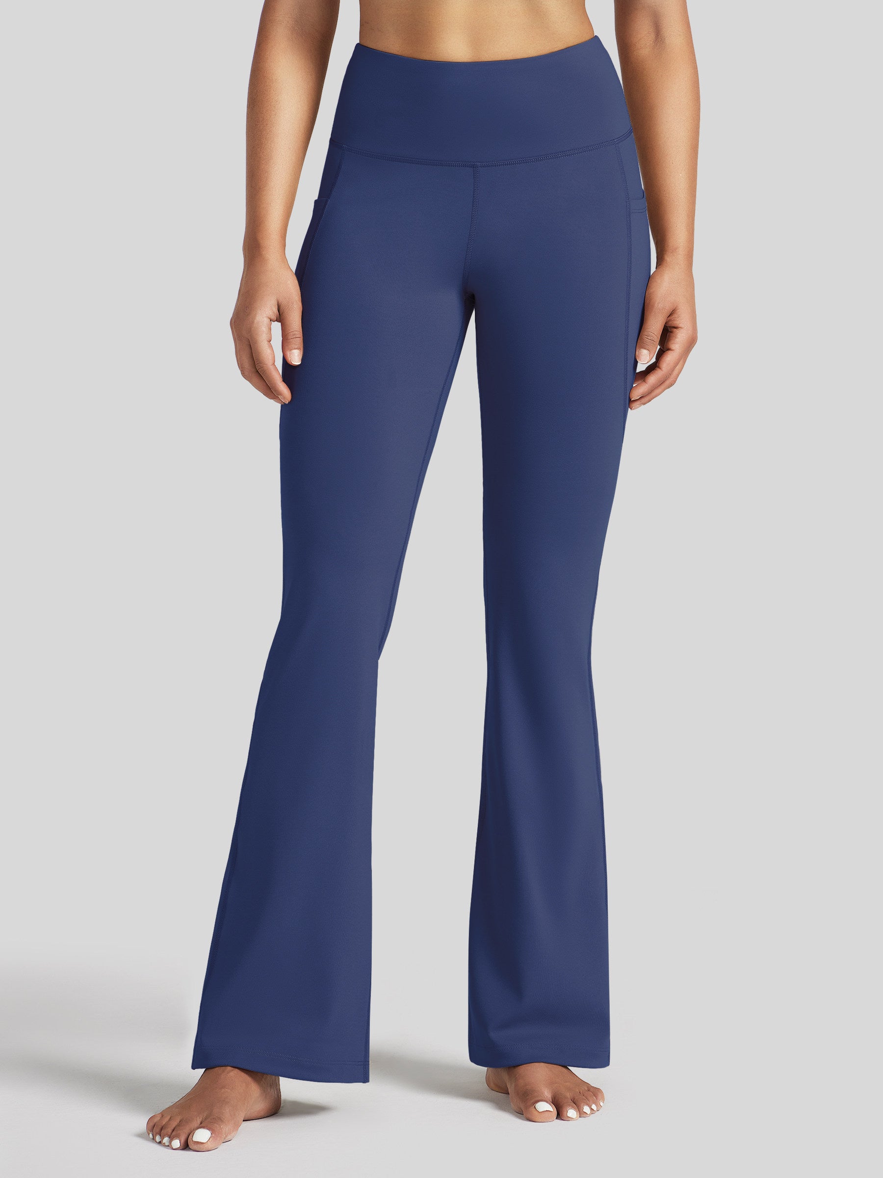 Womens Stretchy Yoga Pants Bootcut 29 Inch deep blue
