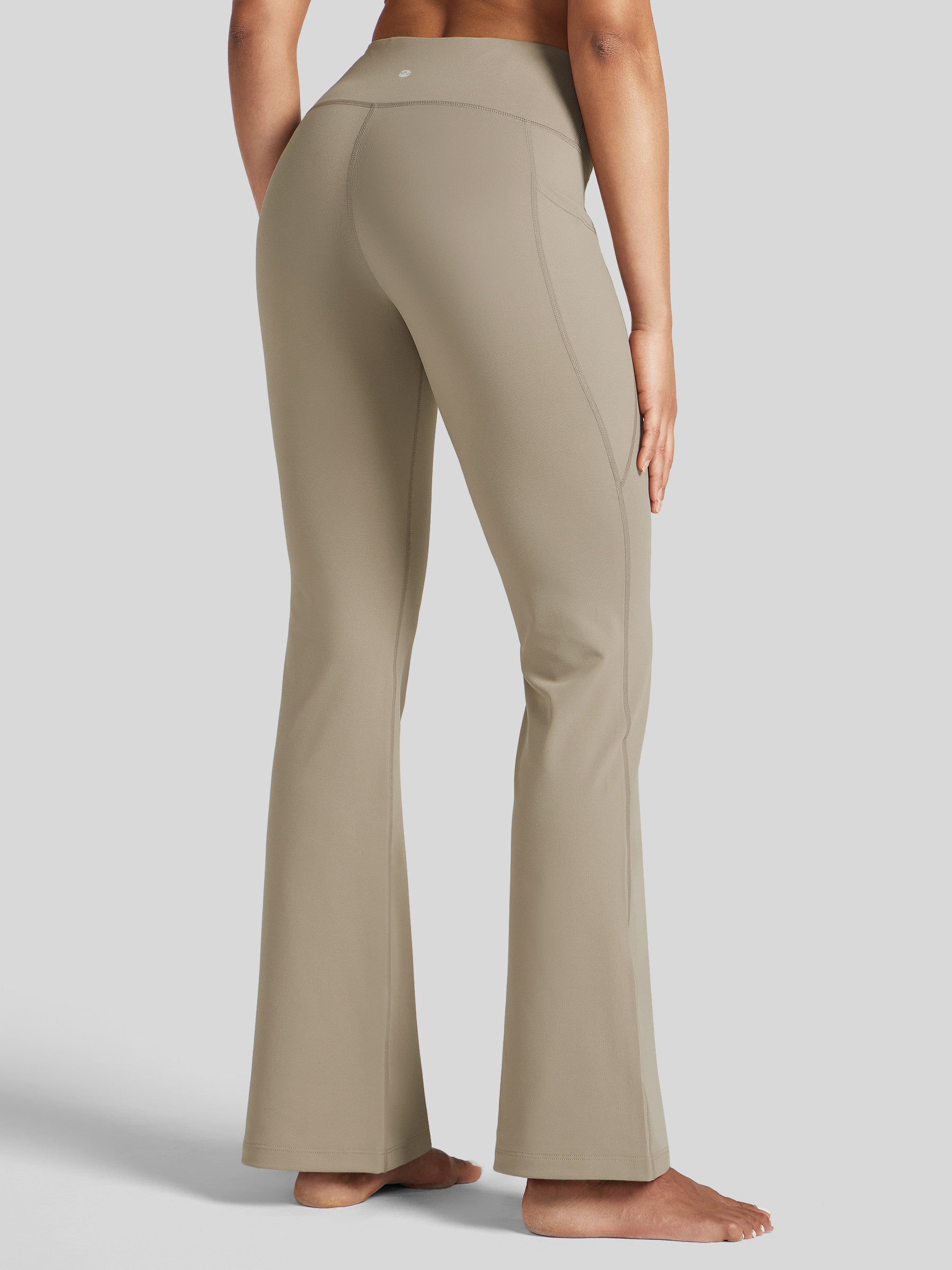 Womens Stretchy Yoga Pants Bootcut 31 Inch khaki