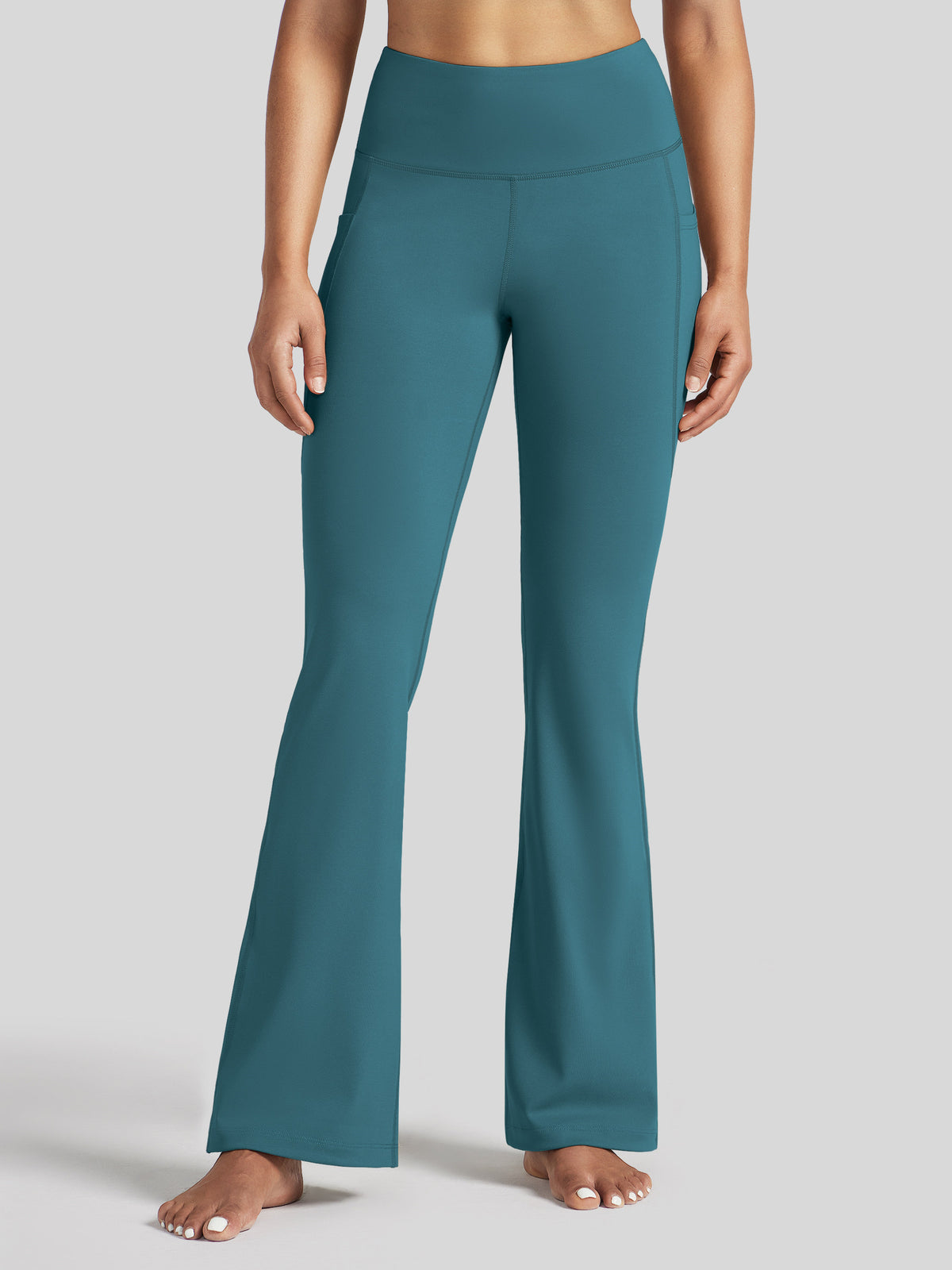 Womens Stretchy Yoga Pants Bootcut 29 Inch teal