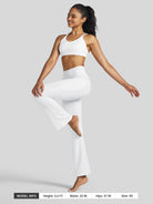 Womens Stretchy Yoga Pants Bootcut 29 Inch white